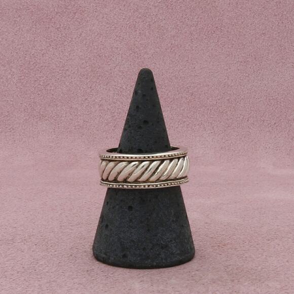 sterling silver vintage braided cable band ring size 8.5